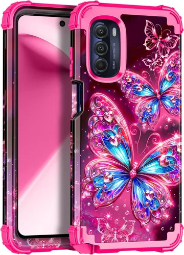 Miniatura 13 de Miqala Funda para Moto G Play 5G 2024, que brilla en la oscuridad, tres capas, resistente, a prueba de golpes, protección de cuerpo completo