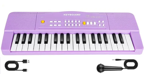 Juguete de Piano para Niños Teclado de Piano Juguete para Niñas y Niños de 3 4 5 6 7 8 Años Principiantes Teclados Eléctricos con Micrófono Juguetes