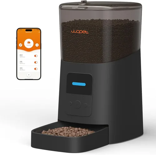 WOPET Comedero automático para gatos de 6 litros, alimentador inteligente para mascotas con Wi-Fi para gatos y perros, dispensador automático de
