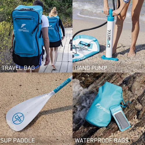Miniatura 4 de UPWELL Tabla de remo de pie de 10 pies 6 pulgadas / 11 pies para jóvenes y adultos, tabla de remo inflable con diseño estable, accesorios de SUP