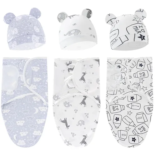 Paquete de 3 Sacos de Dormir Orgánicos para Envolver – Envolturas Ergonómicas para Recién Nacidos de 0-3 Meses – Manta Envolvente para Bebé