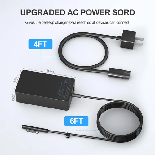 Miniatura 5 de Cargador para laptop Surface Pro de 65 W, para Microsoft Surface Pro Charger Windows Surface Laptop 6, 5, 4, 3, 2, 1, para Microsoft Surface Pro10