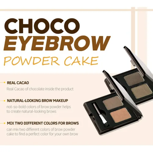Miniatura 3 de SKINFOOD - Pastel de polvo para cejas Choco de Real Cacao – Paleta de polvo de cejas con minerales – Gran idea de regalo para mujeres, mamá