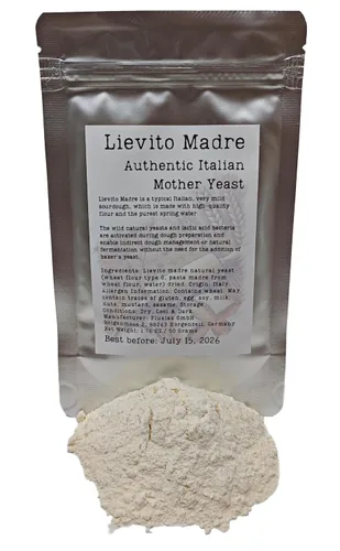 Lievito Madre Starter Culture - Auténtica levadura madre italiana - Masa madre suave de Italia para fermentación natural, masa madre tradicional de