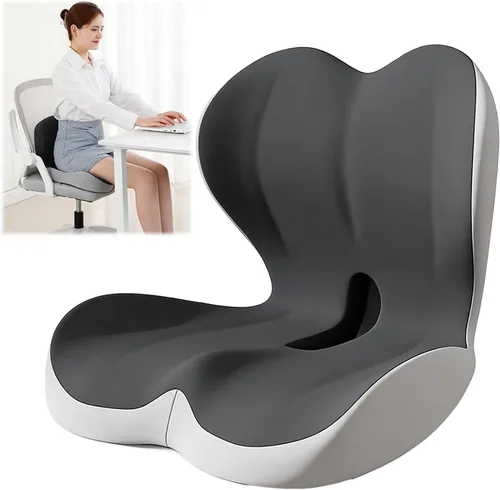 Miniatura 18 de Cojín ortopédico, cojín de asiento para silla de oficina y automóvil, cojines ergonómicos de espuma viscoelástica en forma de L, soporte lumbar