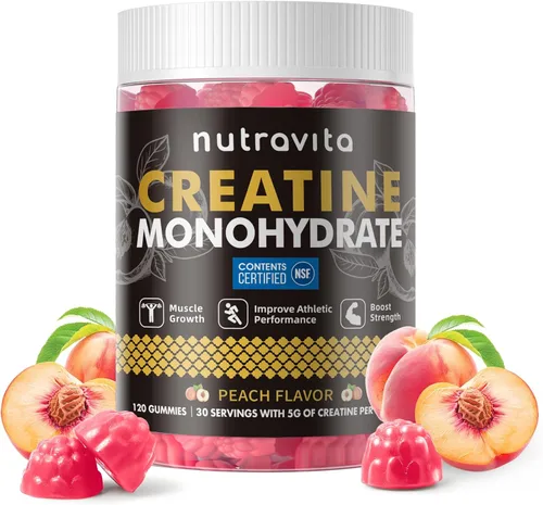 Miniatura 16 de Nutravita Certificado NSF Creatina Gomita - Gomitas de Monohidrato de Creatina para Hombres y Mujeres - 5g de Monohidrato de Creatina por Porción