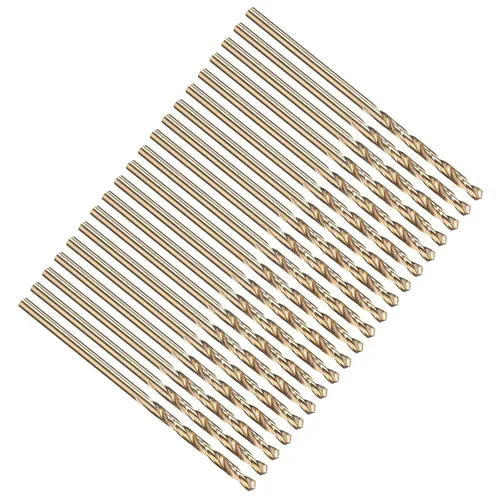 Miniatura 89 de PATIKIL Broca Jobber de 0.039 in, vástago recto M35 cobalto 5% acero de alta velocidad 135° acabado dorado para metal duro de acero inoxidable - 2
