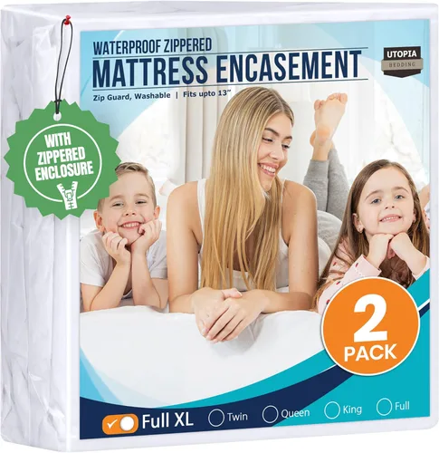 Miniatura 17 de Utopia Bedding - Protector de colchón impermeable tamaño Queen, con cierre, a prueba de chinches y ácaros, funda de colchón absorbente de seis lados