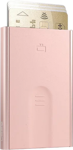 Miniatura 15 de ÖGON -DESIGNS- Tarjetero automático de aluminio, protección RFID contra fraude y desmagnetización, cartera delgada y minimalista para hombres