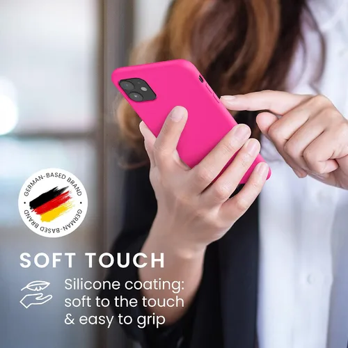 Miniatura 4 de kwmobile Funda compatible con Apple iPhone 11 - Funda de silicona TPU con acabado suave - Rosa neón
