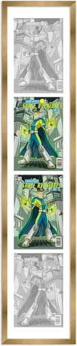 Miniatura 125 de Marco de cómic blanco mate para cómics publicado entre 1938 y 1955 (marco de madera maciza de cómic de la edad dorada) hecho para mostrar 4 cómics