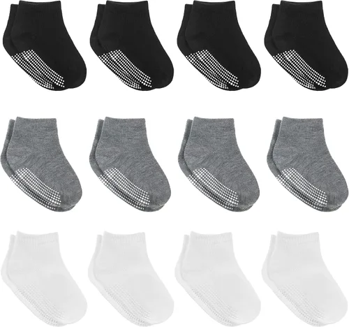 Miniatura 8 de Debra Weitzner Toddler Socks With Grips - 12 Pairs Crew Cotton Grip Socks for Baby Boys Girls Infant's and Kids 6-M - 7 years