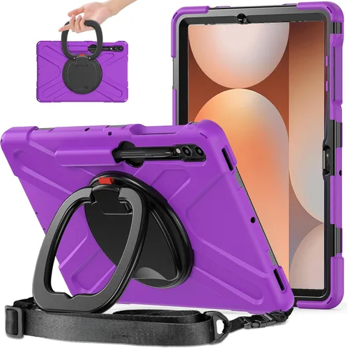 Miniatura 110 de 360 Rotation Case for Galaxy Tab ActivePro/Tab Active4 Pro/Active 5 Pro 10.1" Sturdy Cover Rotate Ring Stand Shoulder Carrying Strap Hand Strap