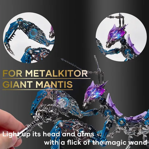 Miniatura 3 de Metalkitor Rompecabezas de metal 3D para adultos, varita mágica para Metalkitor Mantis gigante y modelo Big Fox, adorno Steampunk DIY - Rompecabezas