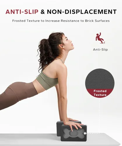 Miniatura 5 de HAPBEAR Yoga Blocks 2 Pack - 9x6x3in High-Density EVA Foam with Non-Slip Textured Surface, Supportive for Deep Stretching & Lightweight - Ideal for
