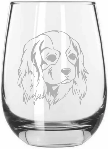 Miniatura 428 de Sakhalin Husky Dog - Copa de vino grabada personalizada de 15.25 onzas sin tallo