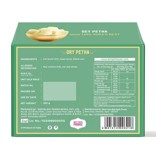 Miniatura 2 de Delight Foods Original Agra Dry Petha (12.35 oz x2) Dulces indios Mithai