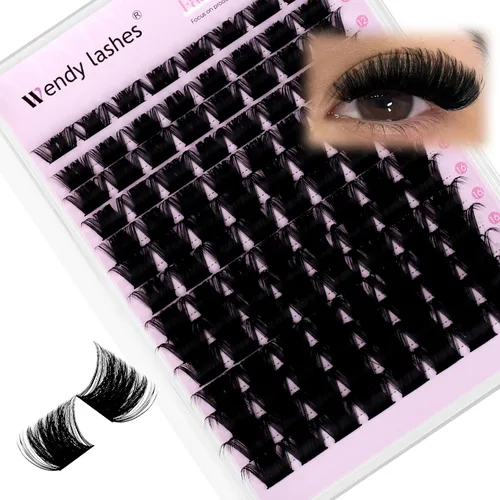 Miniatura 19 de WENDY LASHES Extensiones de pestañas onduladas con efecto 3D, extensiones de pestañas de volumen 100D de 0.394-0.709 in
