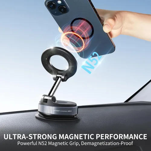 Miniatura 2 de Galundge Soporte Magnético de Succión para Teléfono con Vacío, Montura de Sujeción para Coche Plegable y Retráctil 2025 Mejorada para Magsafe