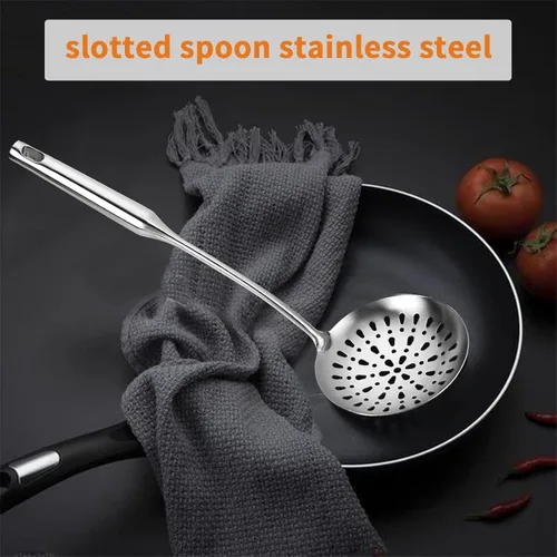 Miniatura 2 de TBWHL Espumadera Cuchara Ranurada, Cucharas Ranuradas para Cocinar, Cuchara Ranurada de Acero Inoxidable 304 Resistente con Mango Ergonómico al