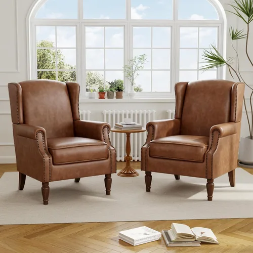 Miniatura 31 de Silla reclinable tapizada, sillón de ala floral con respaldo y reposapiés ajustables, cómoda silla decorativa para leer, sofá individual