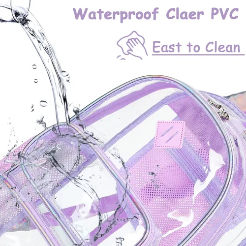 Miniatura 116 de CAMTOP Mochila transparente resistente y transparente para estudiantes, escuela, trabajo, festival, viajes, deportes, Beige, Mediana, Camtop Mochila