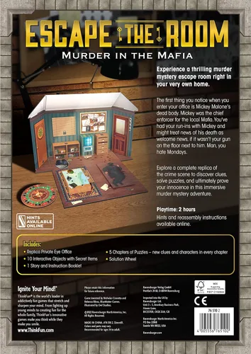 Miniatura 6 de ThinkFun Escape The Room: Murder in The Mafia - Atractivo juego de acertijos para mayores de 13 años Ideal para adolescentes y adultos