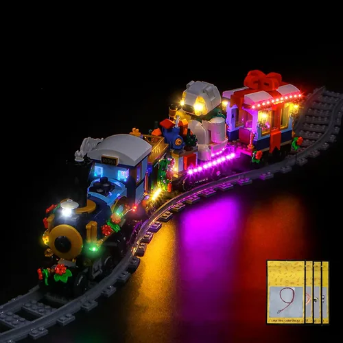 Miniatura 7 de Kit de luces LED mejorado compatible con Lego Holiday Express Train Building Set, decoración de luces compatible con Lego 10361, regalo de Navidad