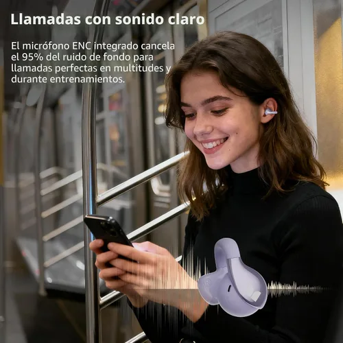 Miniatura 4 de Auriculares Monster Open Ear AC225, auriculares Bluetooth 6.0 inalámbricos, sonido estéreo, cómodos y ligeros con clip para la oreja y micrófono ENC
