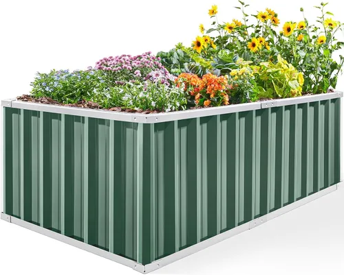 Miniatura 24 de King Bird - Cama de jardín elevada de 68 x 36 x 12 pulgadas, kit de caja de maceta de metal de acero galvanizado para jardín al aire libre, con 2