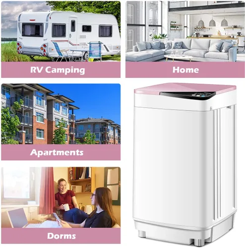Miniatura 2 de Giantex Lavadora Completamente Automática, Lavadora Portátil y Secadora Centrífuga, Capacidad de 7.7 libras, Lavadora Compacta para Ropa con Luz