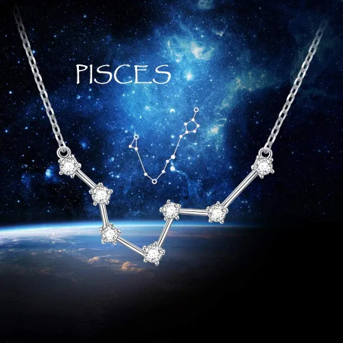 Miniatura 2 de Dije de astrología en plata esterlina de 925 con circonias cúbicas, 12 constelaciones de los signos del horóscopo. Regalo de cumpleaños para mujeres