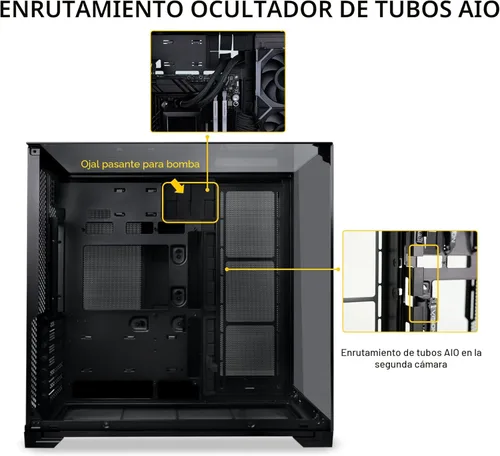 Miniatura 6 de Lian Li O11 Vision Compact - Caja para computadora de torre media ATX, vidrio templado negro-acero, soporte de conexión en la parte trasera - O11VPX