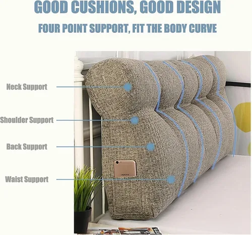Miniatura 3 de Almohada de cuña triangular Soporte de posicionamiento Cojín de espalda de lectura Respaldo Soporte de posicionamiento Almohada Almohada de Cabecero