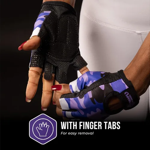 Miniatura 7 de Contraband Pink Label 5217 Design Series - Guantes de levantamiento y remo con estampado de camuflaje (par) – Ligero vegano medio acolchado