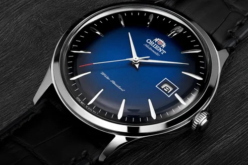 Miniatura 4 de Orient Reloj automático de acero inoxidable para hombre con correa de cuero, negro, 22 (Modelo FAC08004D0), Pulsera