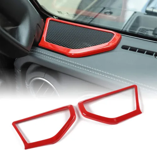 Cubierta decorativa para altavoz de pilar A, accesorios interiores para 2018 2019 2020 2021 2022 2023 2024 Jeep Wrangler JL JLU Gladiator JT (Rojo)