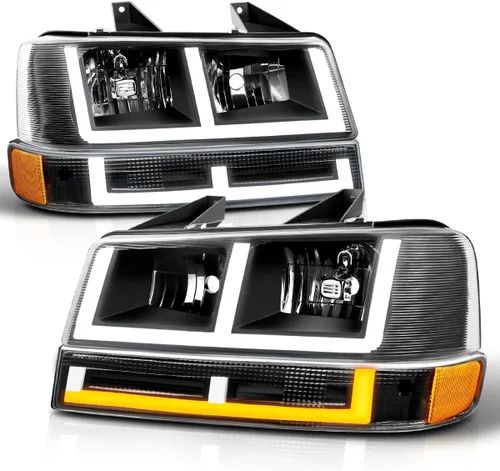 Miniatura 2 de PM PERFORMOTOR [4 piezas] Faros LED DRL en forma de E + lámparas de parachoques compatibles con Chevy Express 03-24/GMC Savana, carcasa