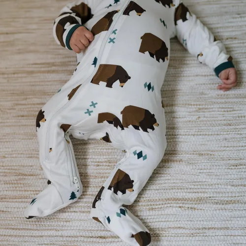 Miniatura 36 de ZippyJamz - Pijama orgánica para bebé con pies y cremallera para cambiar pañales fácil y rápido