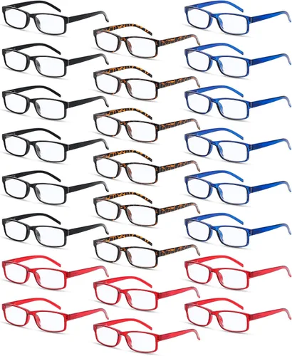 Umigy Paquete de 24 lentes de lectura a granel, lentes de lectura para hombres y mujeres, lentes de lectura, lentes de lectura, lentes ligeros