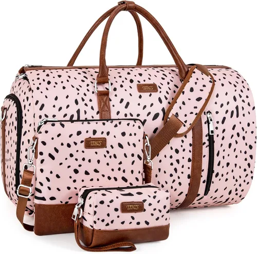 Bolsa de ropa para viaje con neceser convertible de mano para fin de semana, bolsas de viaje grandes para mujeres 2 en 1, bolsa colgante para traje