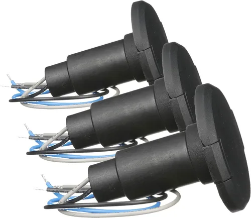 Attwood 910R3PB-7 LightArmor Plug-in Light Base, for Attwood Pole Lights, 3-Pin, Round, Composite Black, Low-Profile