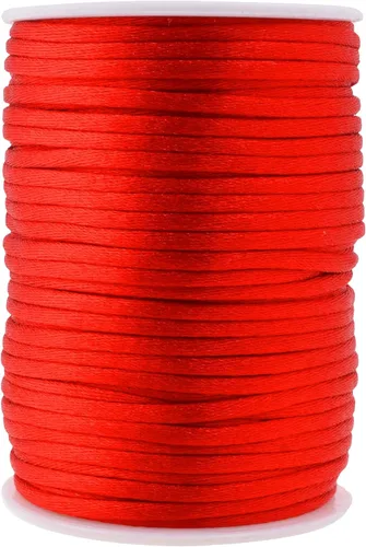 Miniatura 133 de Mandala Crafts Cordón de Satén de Nailon 2mm Cordón Rattail Champagne - 100 Yardas Cordón de Nailon Chino para Nudos Cordón de Seda Cola de Rata
