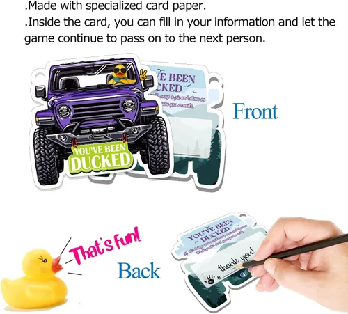 Miniatura 5 de You've Been Ducked - Tarjeta de juego, tarjeta de juego para Jeep o SUV, etiquetas de pato, pato de goma para etiquetas, diseño de automóvil de 4 4