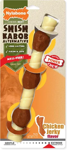 Miniatura 12 de Nylabone Power Chew Shish Kabob - Juguete masticable alternativo de nailon para perros, juguetes para masticadores agresivos, pollo, grande/gigante