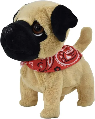 Miniatura 6 de WEofferwhatYOUwant Pug Daddy - Juguete interactivo de peluche robot para perros pequeños - Activado por tacto y sonido, 8 trucos realistas - Ladrar
