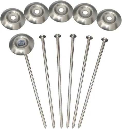 6 estacas para alfombras de exterior de 8 pulgadas, acero inoxidable 304, anclajes galvanizados resistentes para asegurar alfombras, tiendas de