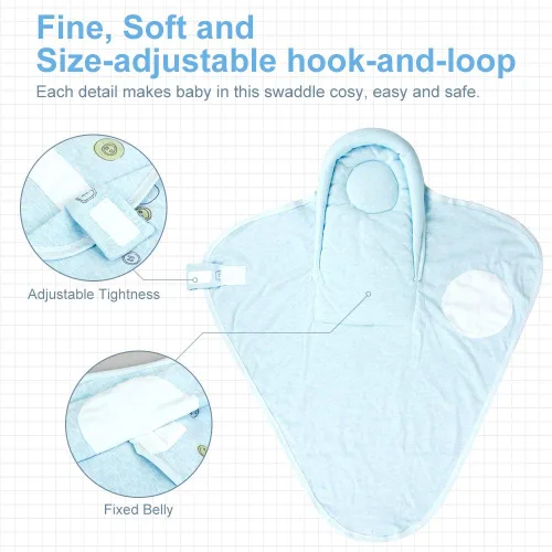 Miniatura 4 de Mantas Envolventes para Bebé de Algodón Suave Premium, Manta Envolvente Unisex para Recién Nacidos Niños y Niñas, Saco de Dormir Envolvente Vestible