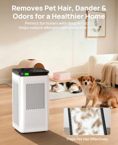 Miniatura 8 de Purificadores de aire para habitaciones grandes del hogar de hasta 3500 pies cuadrados, H13 True HEPA 0.1 micrones 99.97% filtración con filtro