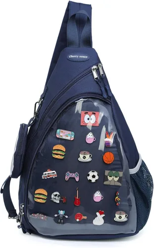 Miniatura 6 de Bolsa Oxford Ita Kawaii con Pin de visualización, mochila de pecho, mochila de un solo hombro, mochila deportiva, mochila para senderismo, mochila